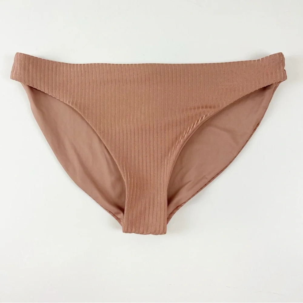 NEW Vitamin A Bikini Bottom Womens Small 6 Tan Ribbed NWOT